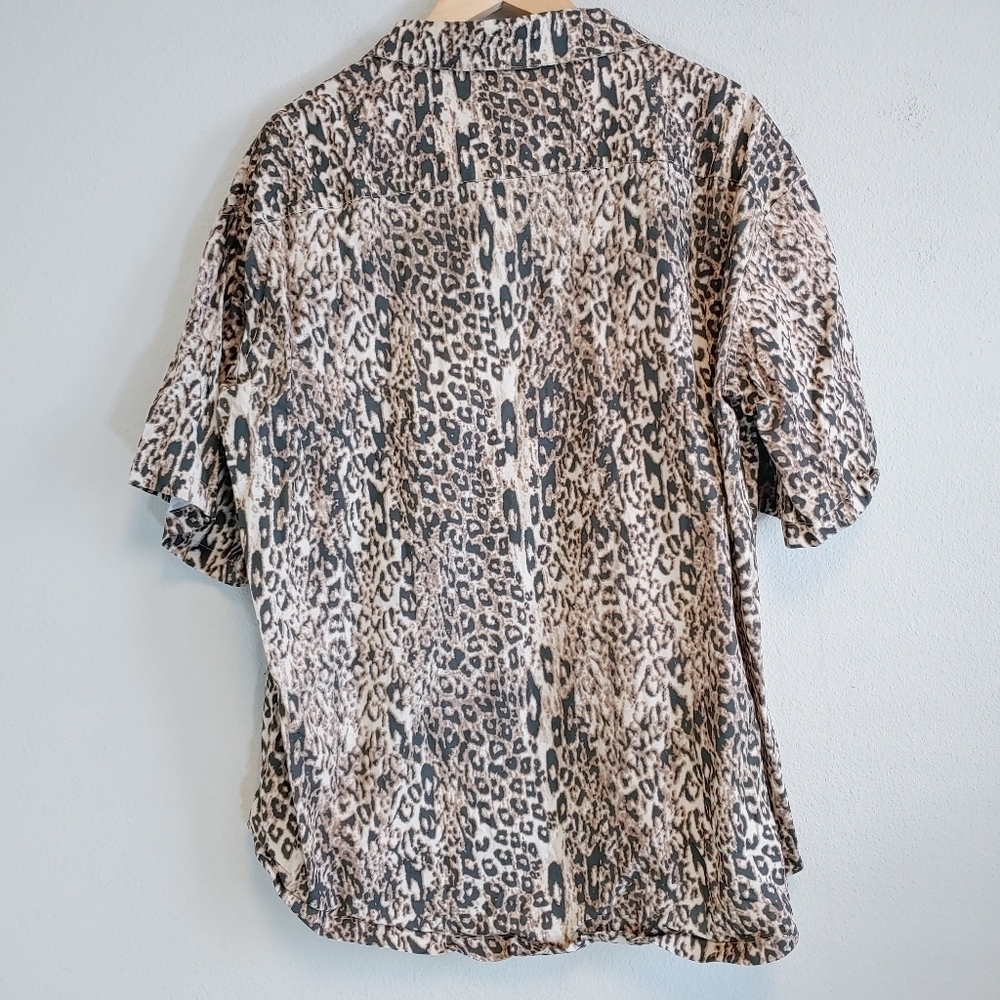 House of CB London Animal Print Short Sleeves Shirt Sz M Contemporary Casual - Picture 8 of 12